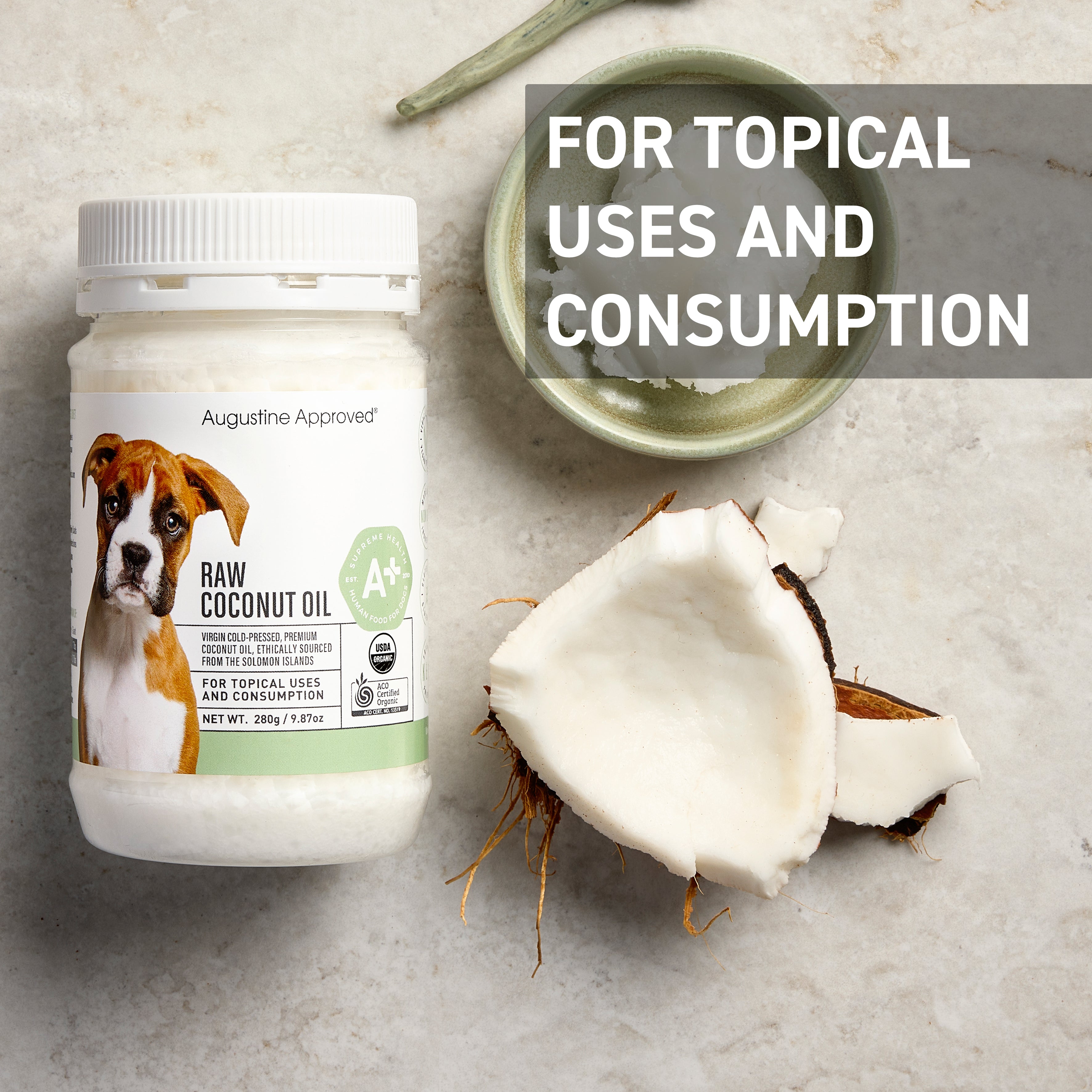 Organic Raw Coconut Oil for Dogs – Augustine Approved
